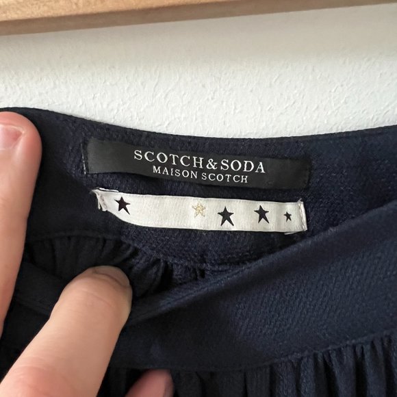 Scotch & Soda - Pleated Palazzo Pants/Trousers in Navy - 1 - Picture 5 of 8